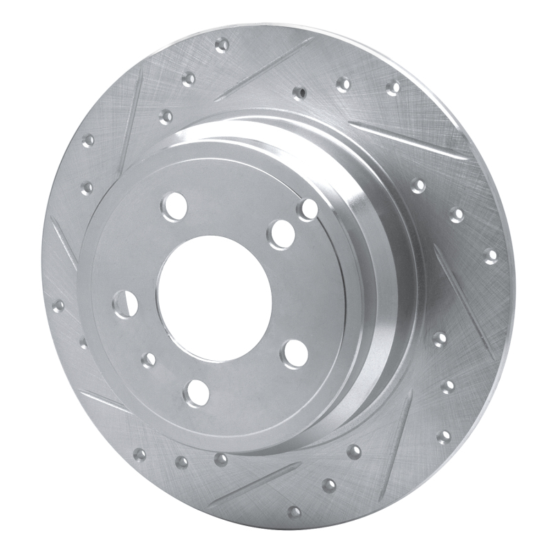 Volvo 850 Brake Rotor (1) - Rear Left - R1 Concepts - Drilled & Slotted - Silver - `96-`04